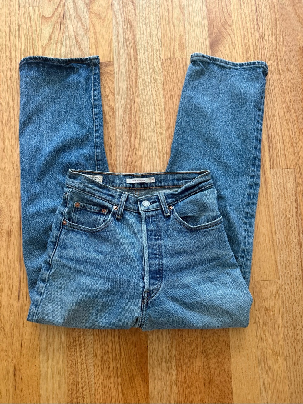 Levi's Straight Leg Blue Denim Jeans